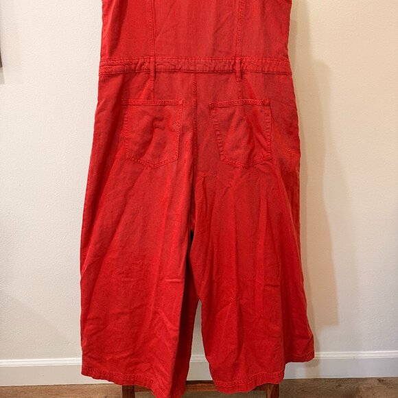 Women’s Cropped Denim Jumpsuit Universal Threads Size 17 Red - Picture 7 of 8